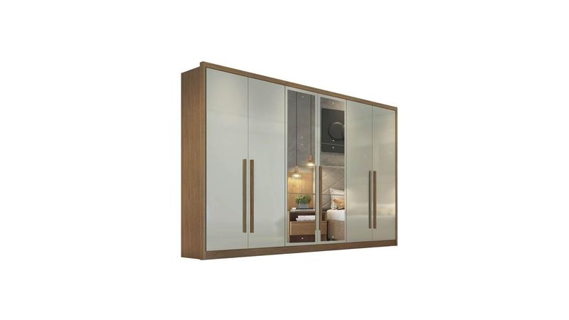 Guarda Roupa Casal 6 Portas E 8 Gavetas Robust Plus Freijo Cumaru C/ Fendi  - Novo Horizonte - Casa & Vídeo