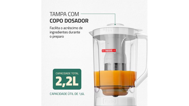 Liquidificador Mondial Turbo Power 550W Branco L-99 WG 110V