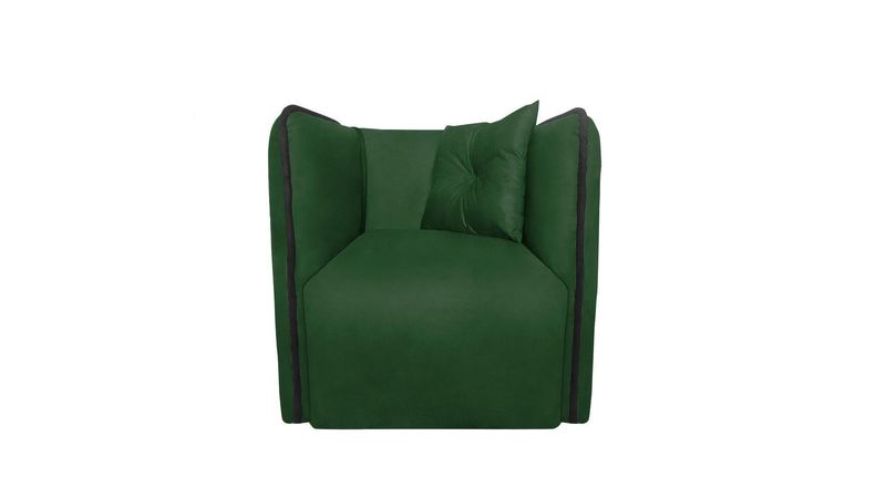 Poltrona Decorativa Tokio Suede Verde - Lares Decor