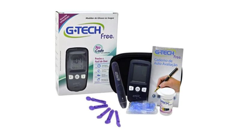 Medidor Digital Kit Medir Glicemia G-Tech Com Estojo - Casa & Vídeo