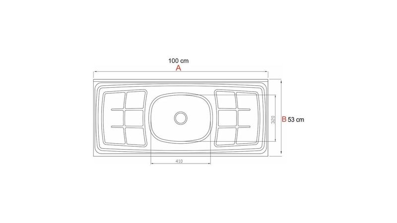 Pia de Cozinha Com Cuba e Válvula Bali 100cm Aço Inox - Ghel Plus