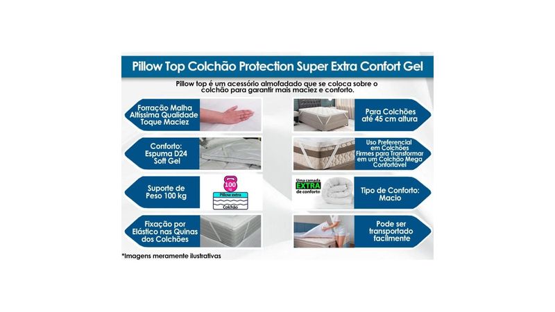 Pillow Top Colchão Protection Super Extra Confort - Probel - Costa Rica  Colchões