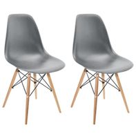 2 Cadeiras Eiffel Charles Eames Cinza F01 Mpozenato