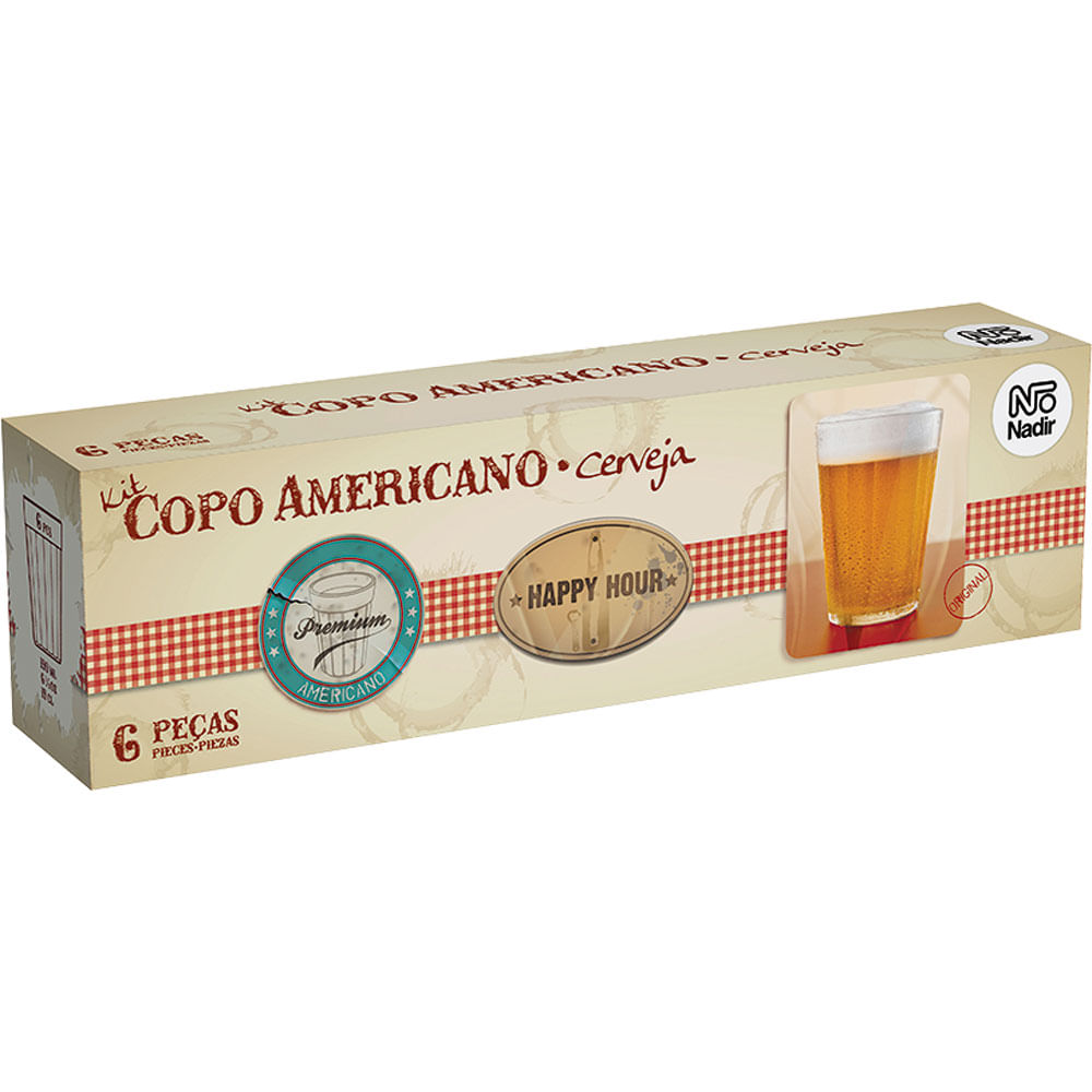 Jogo Copo Americano Nadir com 6 Unidades 190Ml - Supermercado União -  Compre Online em Propriá/SE