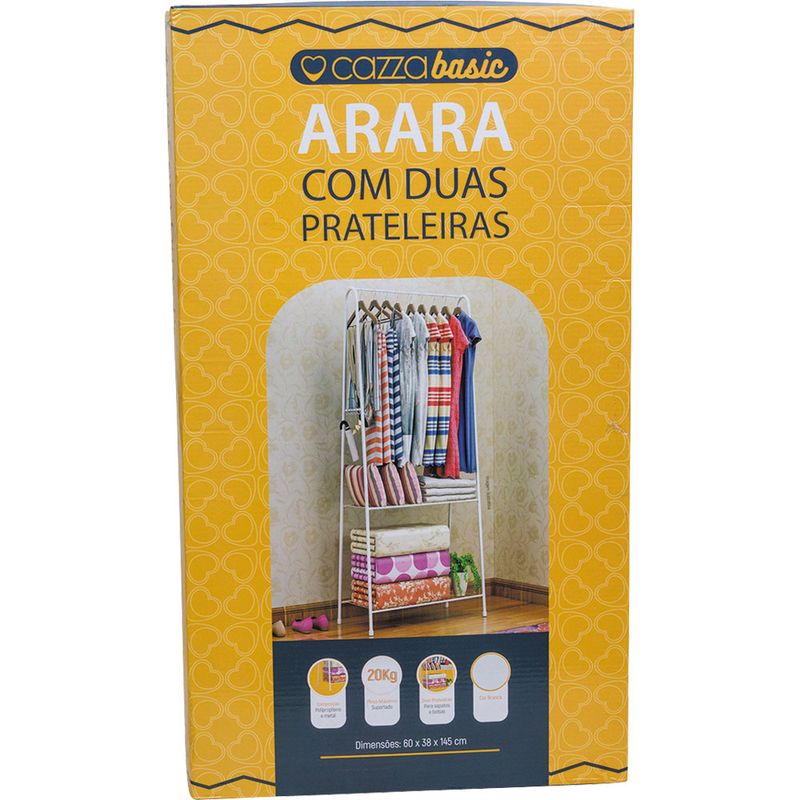 Arara-com-2-Prateleiras-CV151242-Cazza-Branca-
