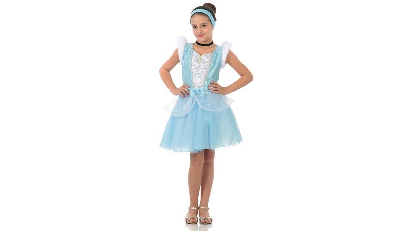 Vestido Infantil Fantasia Cinderela Disney Tam 6 a 12