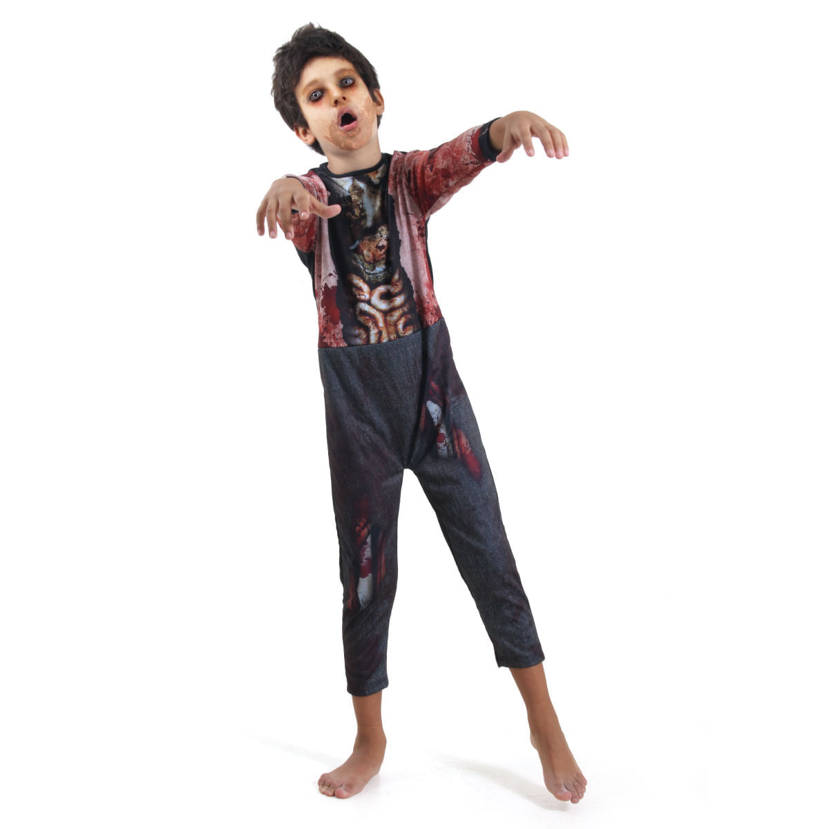 Fantasia de Halloween Infantil Noivo Zumbi 2 a 12 (M 5 a 8)