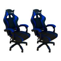 kit 2 Cadeiras Gamer Executiva Escritório PlayerXTreme PU Sintético Azul - Gran Belo