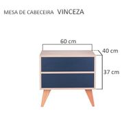 Sapateira Retrô com Portas Vicenza Carvalho e Azul Marinho 60 x 40cm
