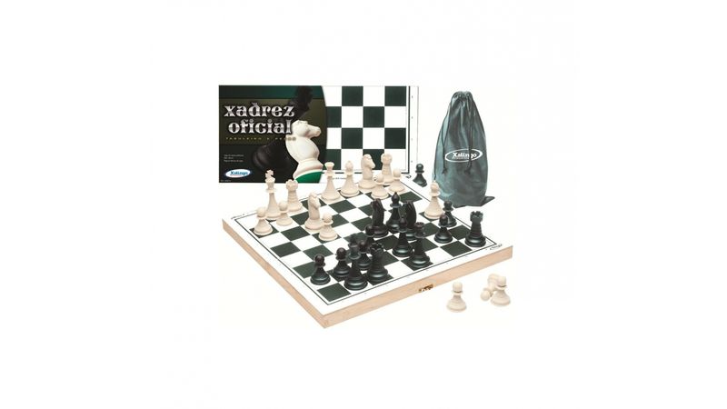 Jogo xadrez oficial tabuleiro e pecas xalingo