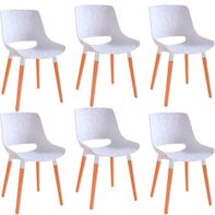 Kit 6 Cadeiras Decorativas Para Salas e Cozinhas LivClean (PP) Branco - Gran Belo
