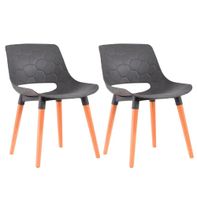 Kit 2 Cadeiras Decorativas Para Salas e Cozinhas LivClean (PP) Cinza - Gran Belo