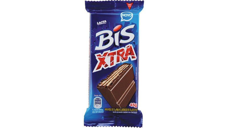 Barra de Chocolate Bis Xtra Lacta 45g