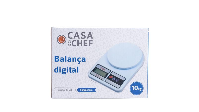 Balança De Cozinha 10kg Digital Casa Do Chef Preta