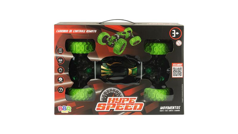 Carrinho De Controle Remoto Estrela Speed Nitro Preto E Verde 1302259800137