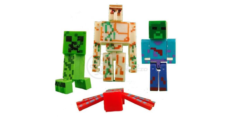 Kit Cartelados do Minecraft Bonecos + Dragão + Creeper + Aranha