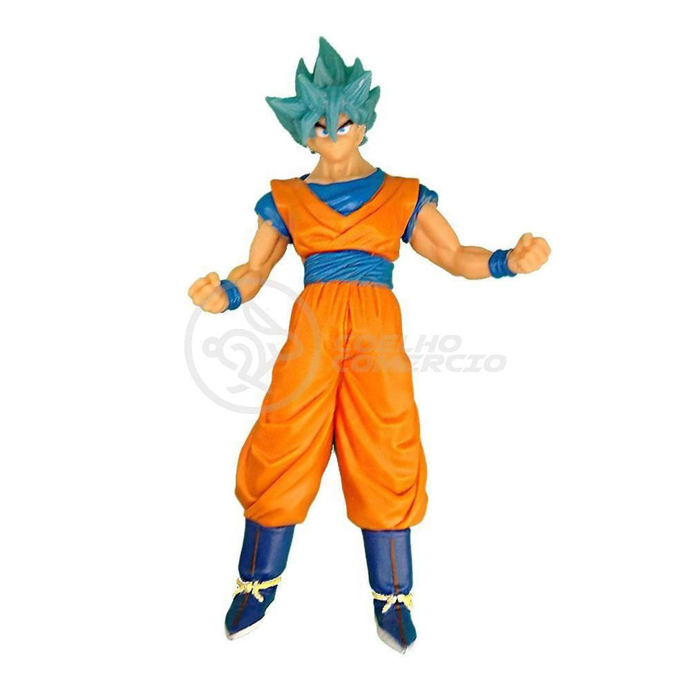 Goku Blue Dragon Ball Z Boneco Collection Grande 26cm Caixa