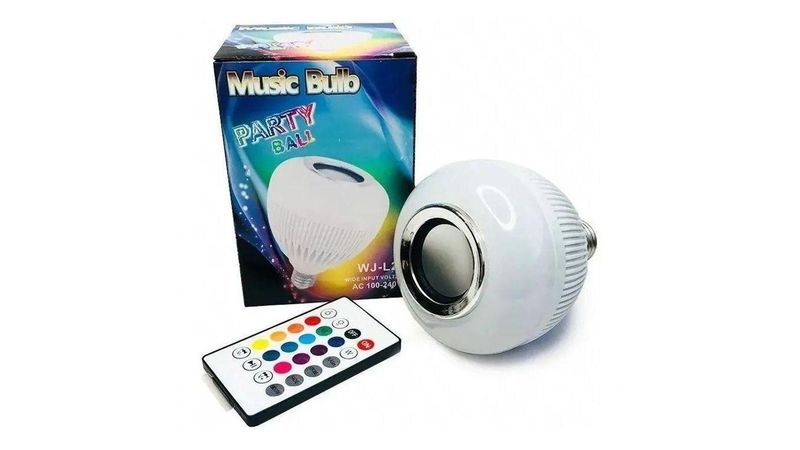 Lampada Musical De Led Bulbo Bluetooth Com Controle Remoto - Casa & Vídeo