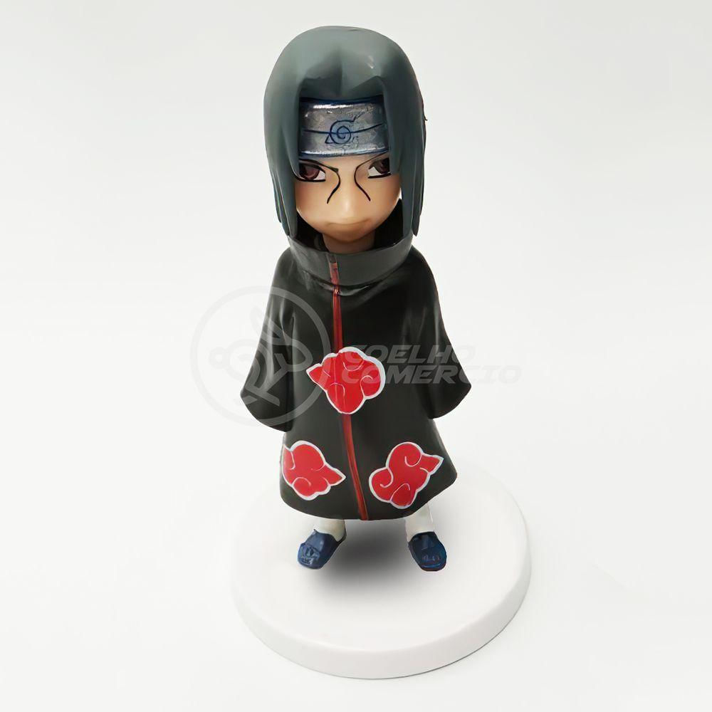 Boneco Miniatura Com Base Coleção Naruto Brinquedo Criança Pvc Sasuke Uchiha  I