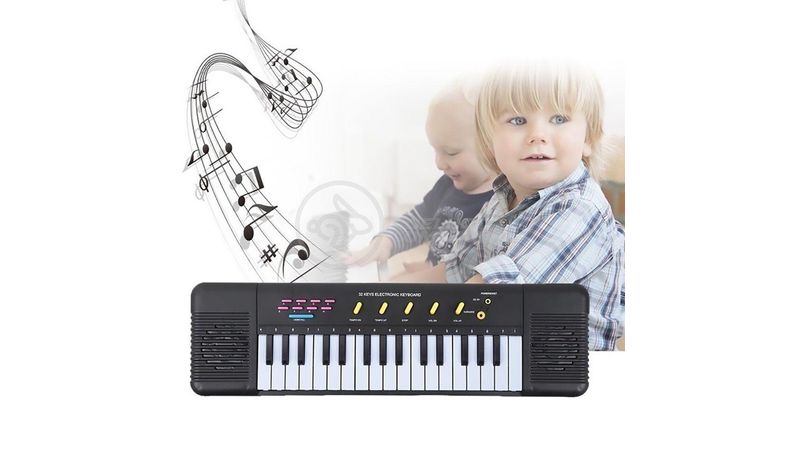 Kit Musical Infantil Mini Bateria+piano Teclado 32 Teclas Nf