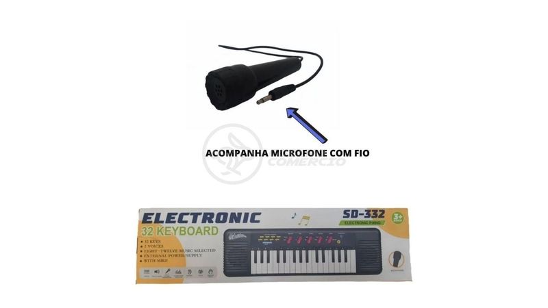 Mini Teclado Infantil 32 Teclas Musical Karaokê E Microfone