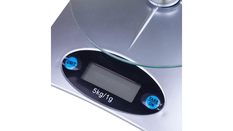 Balança Cozinha Digital Vidro Temperado Preta 5kg - 1 un - Kasa