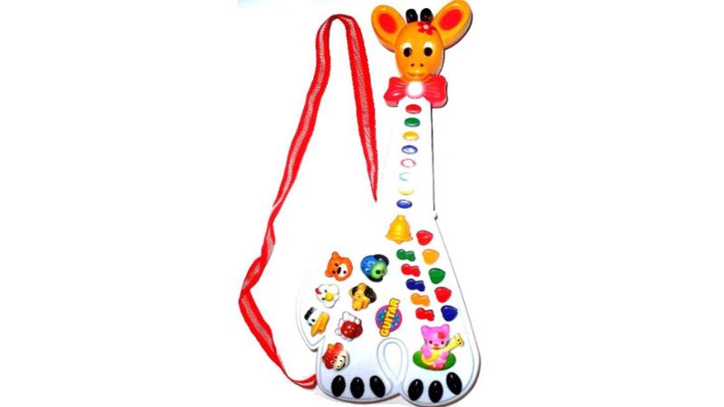 Brinquedo Guitarra Musical Girafa Teclado Infantil Som