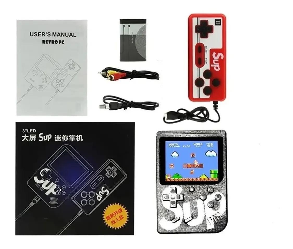 Mini Game Boy Portátil Sup Led 3'' com Controle - Vermelho