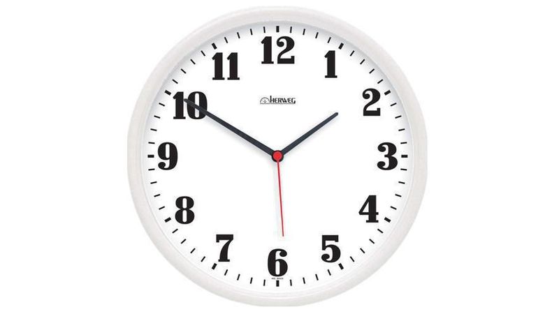 Relógio de Parede 26cm plástico branco 6126-021 Herweg CX 1 UN
