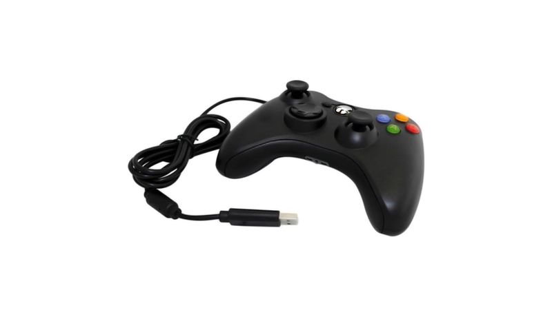 Controle Com Fio Xbox 360 Pc Computador 2 Metros Cabo Usb X-box