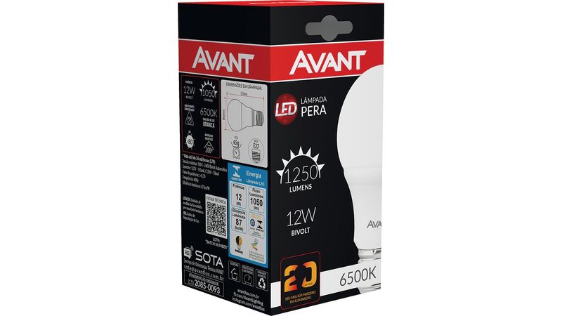 Lâmpada Pera - Avant 12W (Bivolt) - Kifase Materiais Elétricos