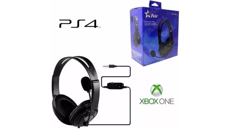 Fones De Ouvido Para Jogos Com Fio 3,5mm Música PS4 Play Station 4 Game PC  Chat Computer Microfone