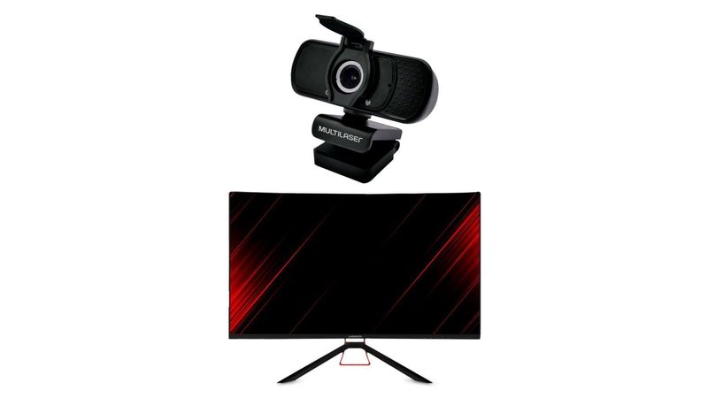 Combo Monitor Gamer Warrior + Webcam Preto