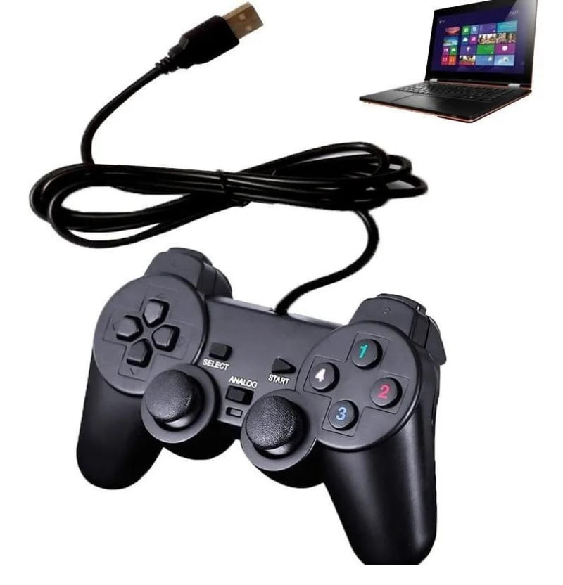 FGAMES NATAL - Controle Playstation Usb Analógico Para Computador Pc