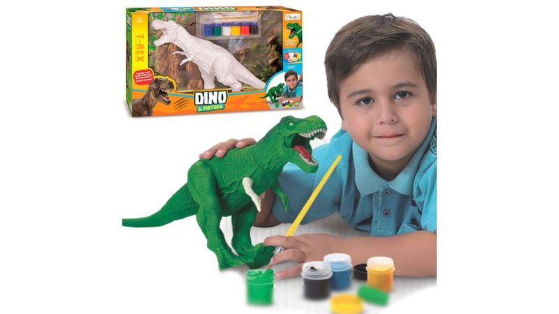 Dinossauro Para Colorir Dino E Pintura T-Rex Miketa 1136 em Promoção na  Americanas