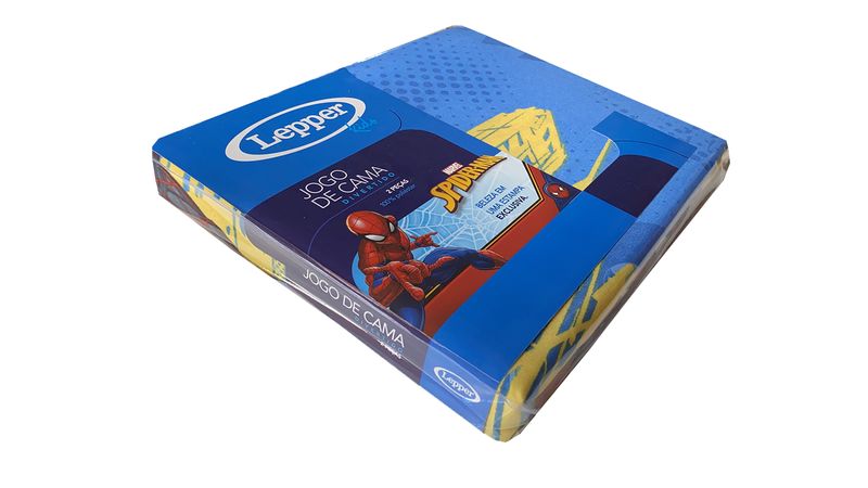 Jogo de Cama Infantil Lepper Homem Aranha Solteiro 3 Peças Microfibra Azul