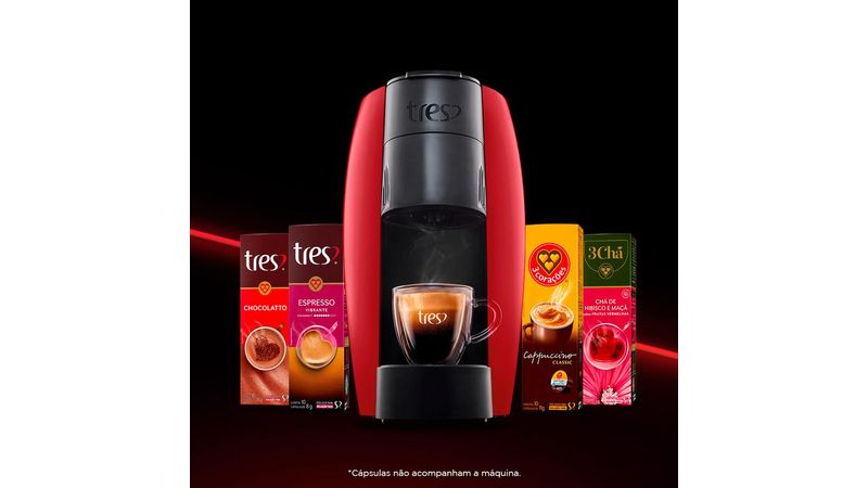 Cafeteira Expresso Elétrica 3 Corações Lov para Cápsula Basic 1250W 220V -  Preto