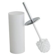 Suporte em inox com escova para banheiro Brinox 39x10cm branco