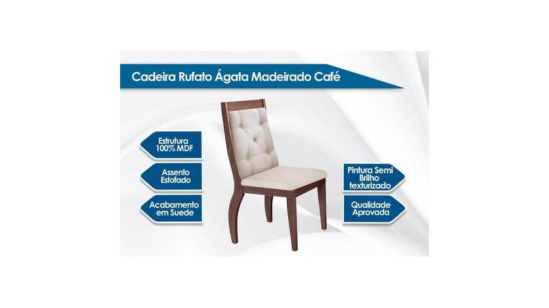 Cadeira Sala de Jantar Ágata CF Kit 4 Un - Rufato na Costa Rica Colchão