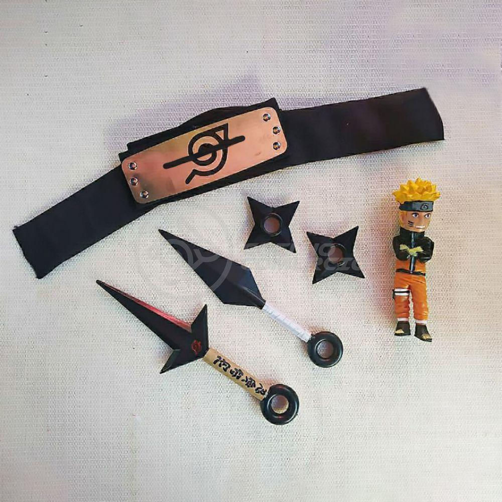 Kit Completo do Naruto / Boneco do Naruto/ Kunai/Shuriken/Bandana