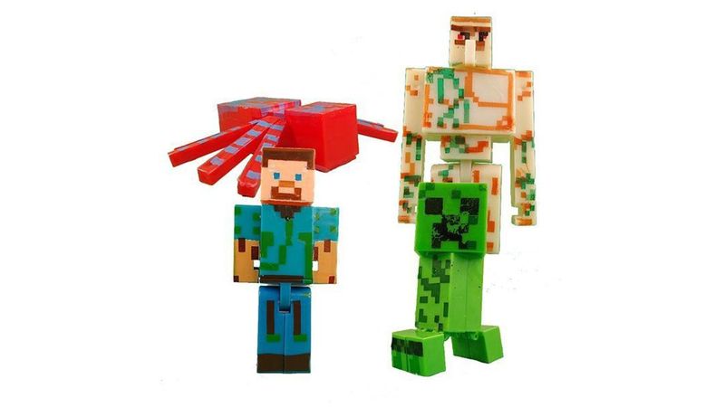 Kit Cartelados do Minecraft Bonecos + Dragão + Creeper + Aranha