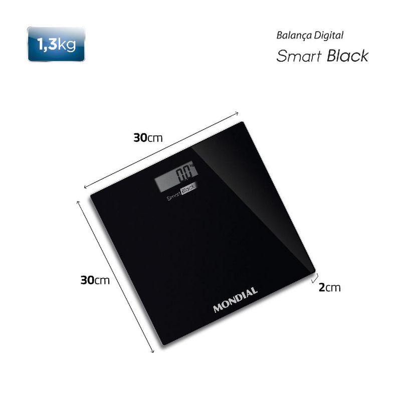 Balanca-Digital-de-Banheiro-Mondial-Smart-Black-150kg-Vidro-Preta-1637967e