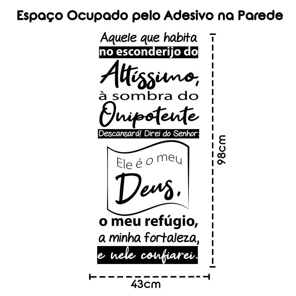 Oração Salmo 91 Adesivo Decorativo Papel Parede Quarto Sala - Cor