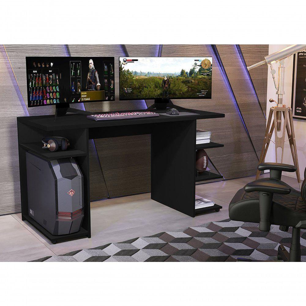 Mesa Escrivaninha Pc Gamer Grande e Barata para Computador - XP 1000 -  Black - Home Shop Móveis - Loja virtual