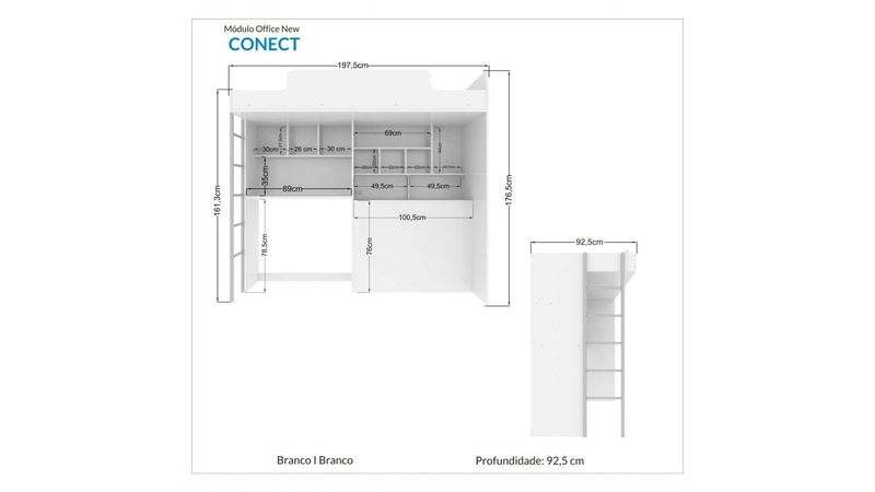 Módulo Quarto De Solteiro Com Bicama Multifuncional Solteiro