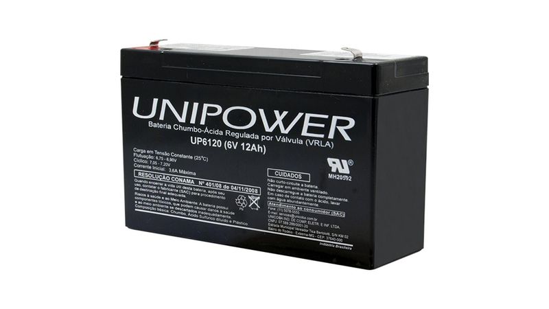Bateria 6V 12Ah para Brinquedos Eletrônicos Unipower