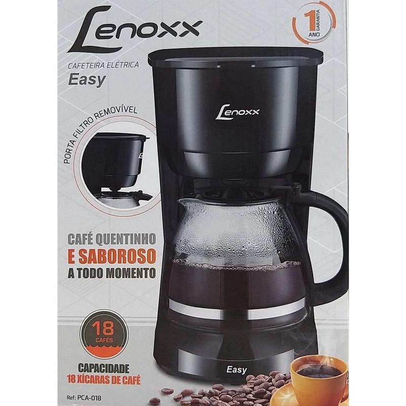Cafeteira-Eletrica-18-Xicaras-Lenoxx-Easy-PCA018-Preta-127V