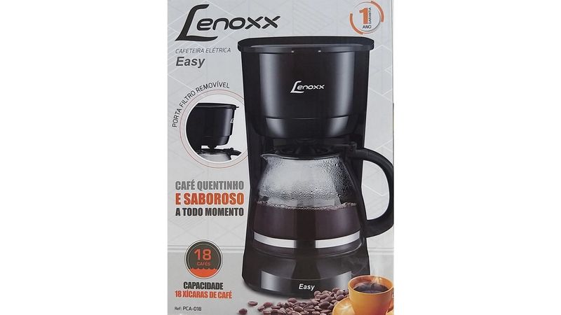 Cafeteira elétrica EASY 18 cafés PCA018 127V - lenoxx