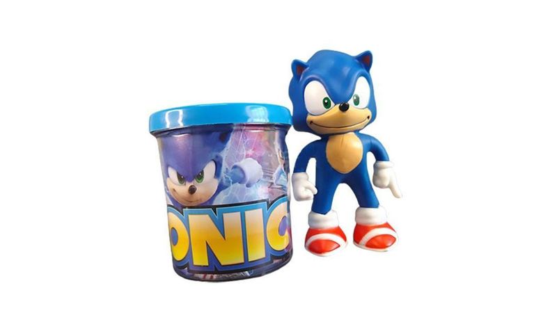 Kit Conjunto Boneco Colecionável Sonic Azul Articulado Sega 15cm +