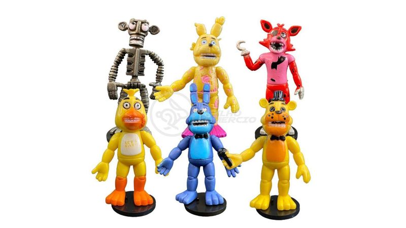 Kit 6 Bonecos Five Nights At Freddy 'S Action Figure Nº15 - Casa & Vídeo